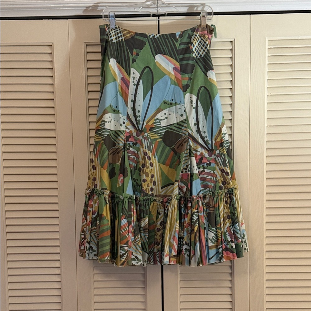 Fei Anthro Multicolor Spring Floral Women's Skirt, Size 6